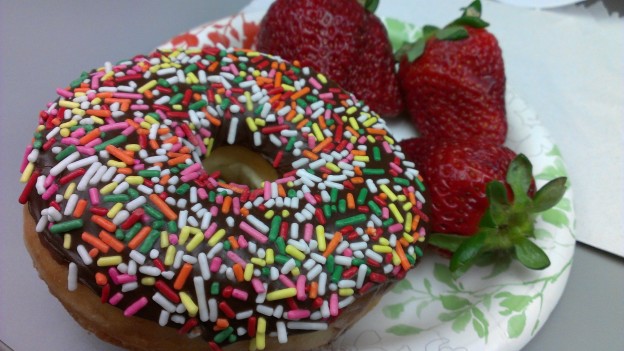 Strawberries and donut