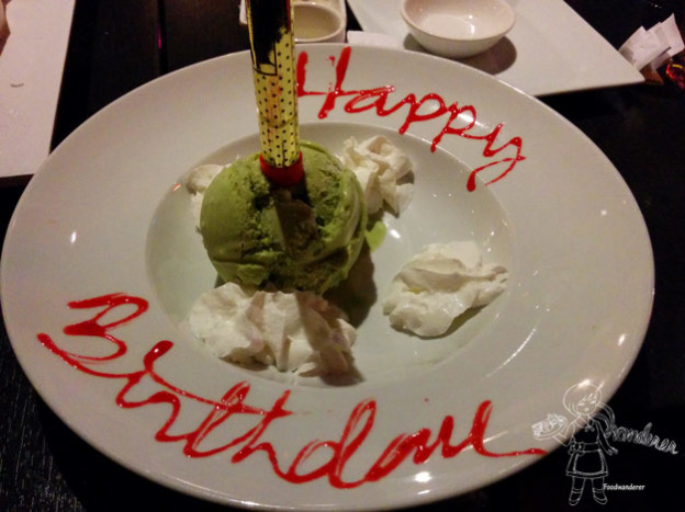 Happy birthday green tea ice cream